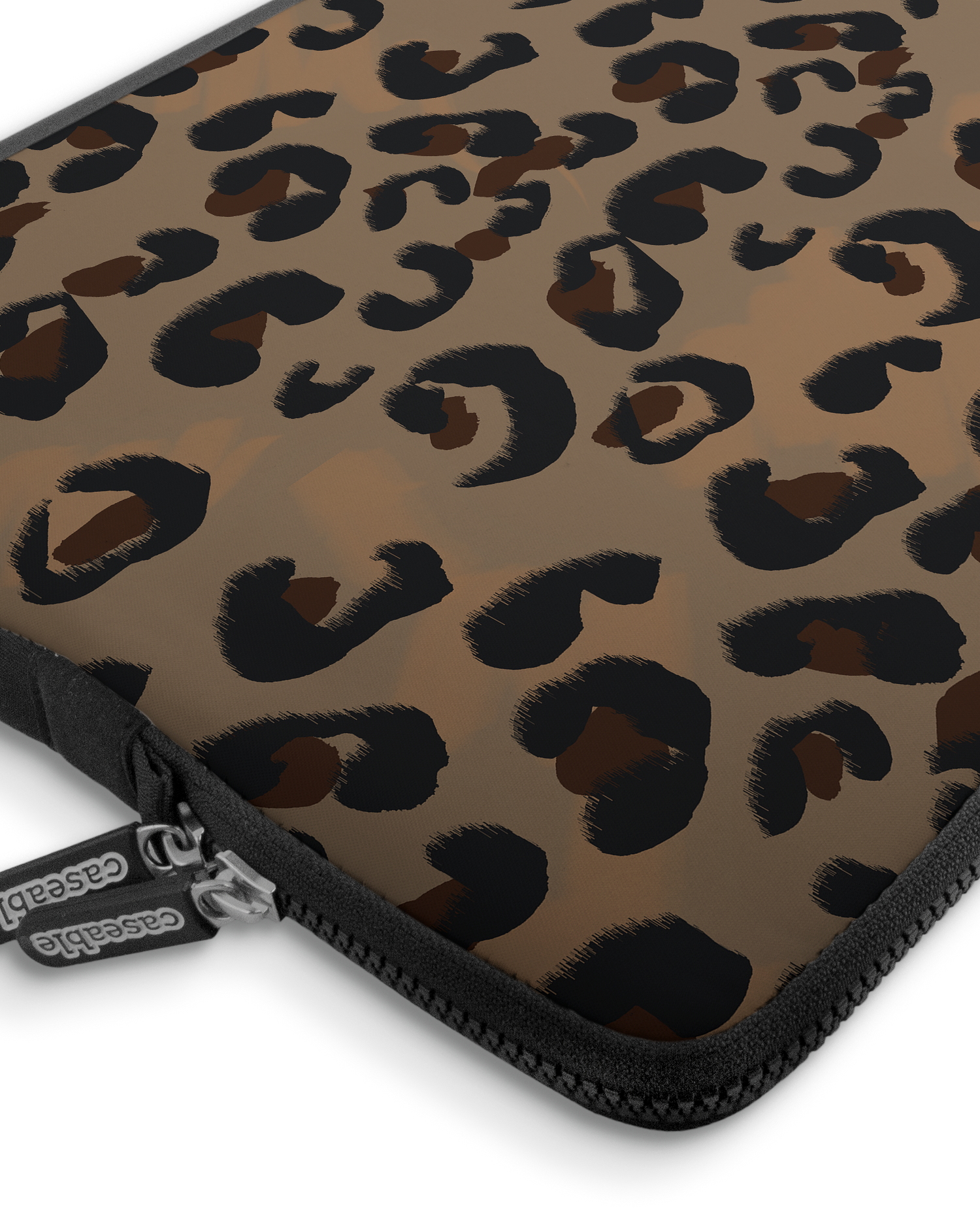 Leopard Repeat Premium Laptop Bag 17 inch with device inside