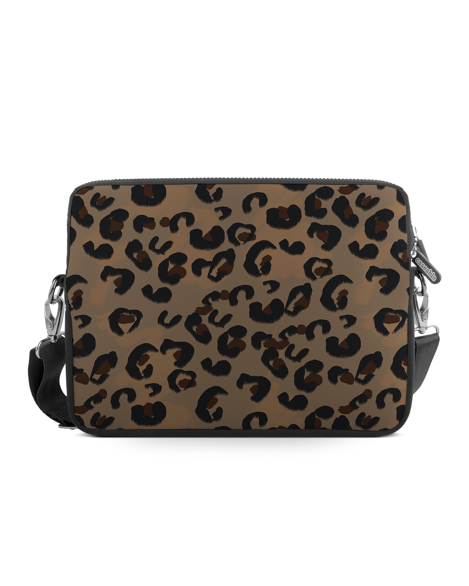 Leopard Repeat Premium Laptop Bag 17 inch: Front View