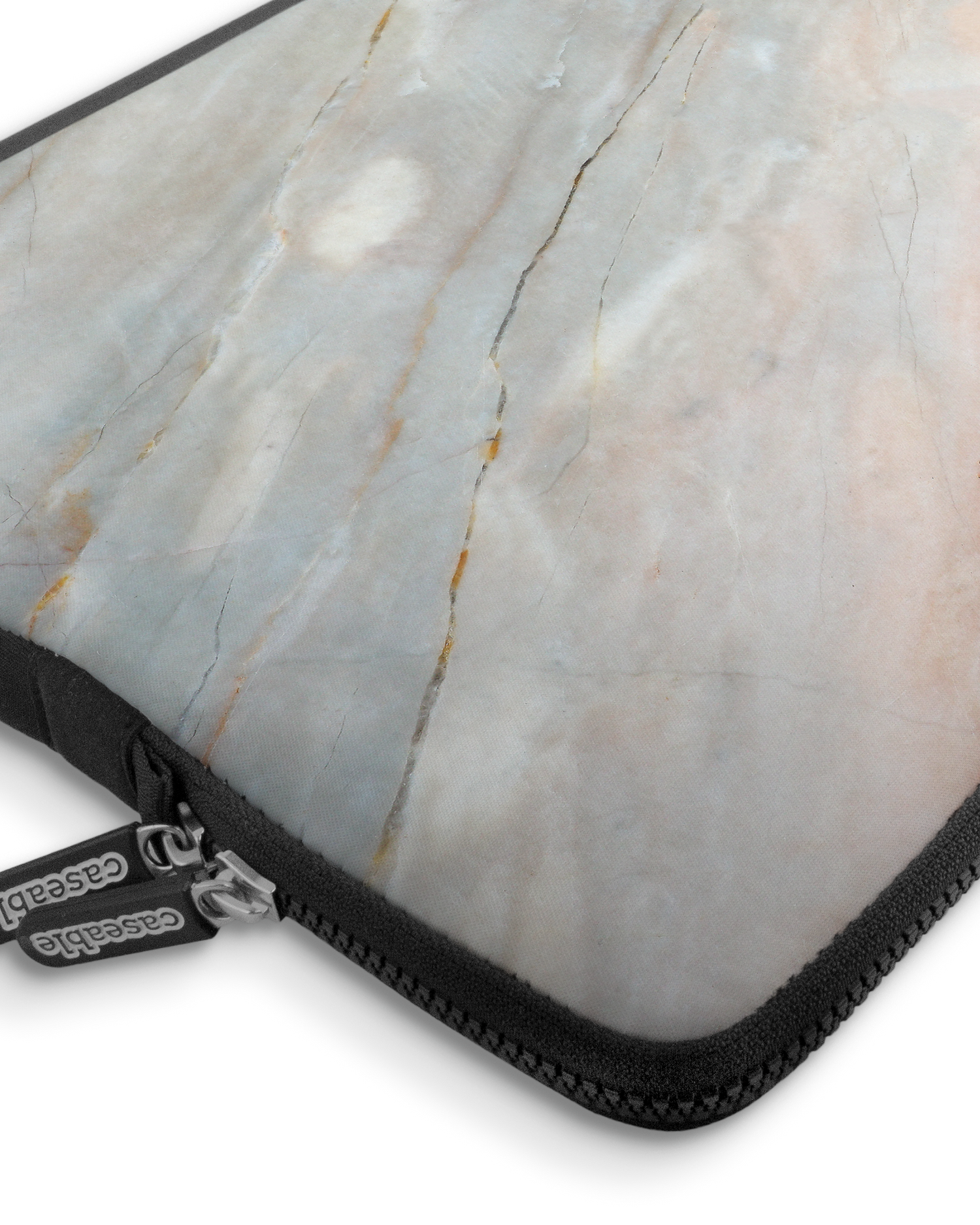 Mother of Pearl Marble Premium Laptop Bag 17 inch with device inside