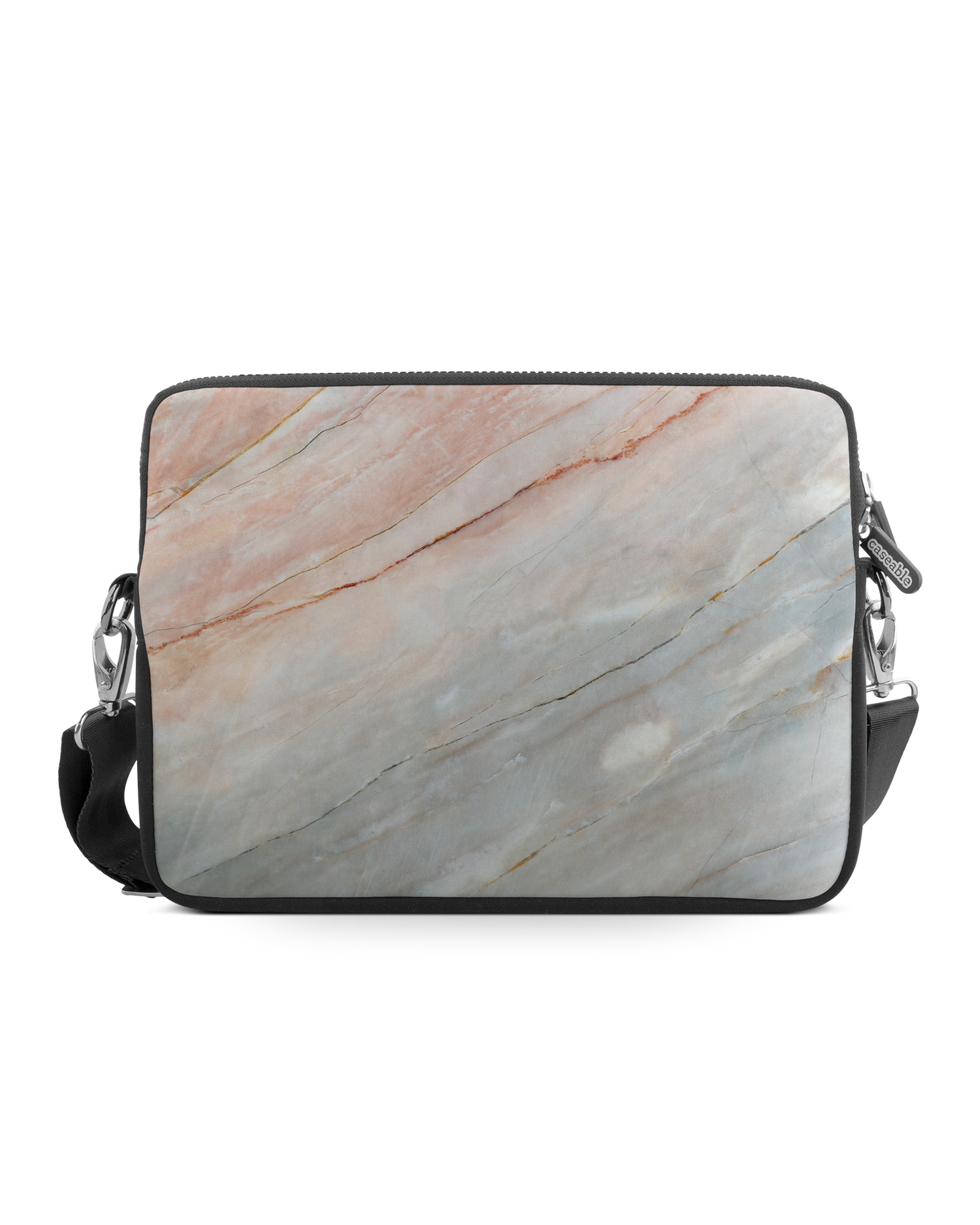 Mother of Pearl Marble Premium Laptop Bag 17 inch: Front View