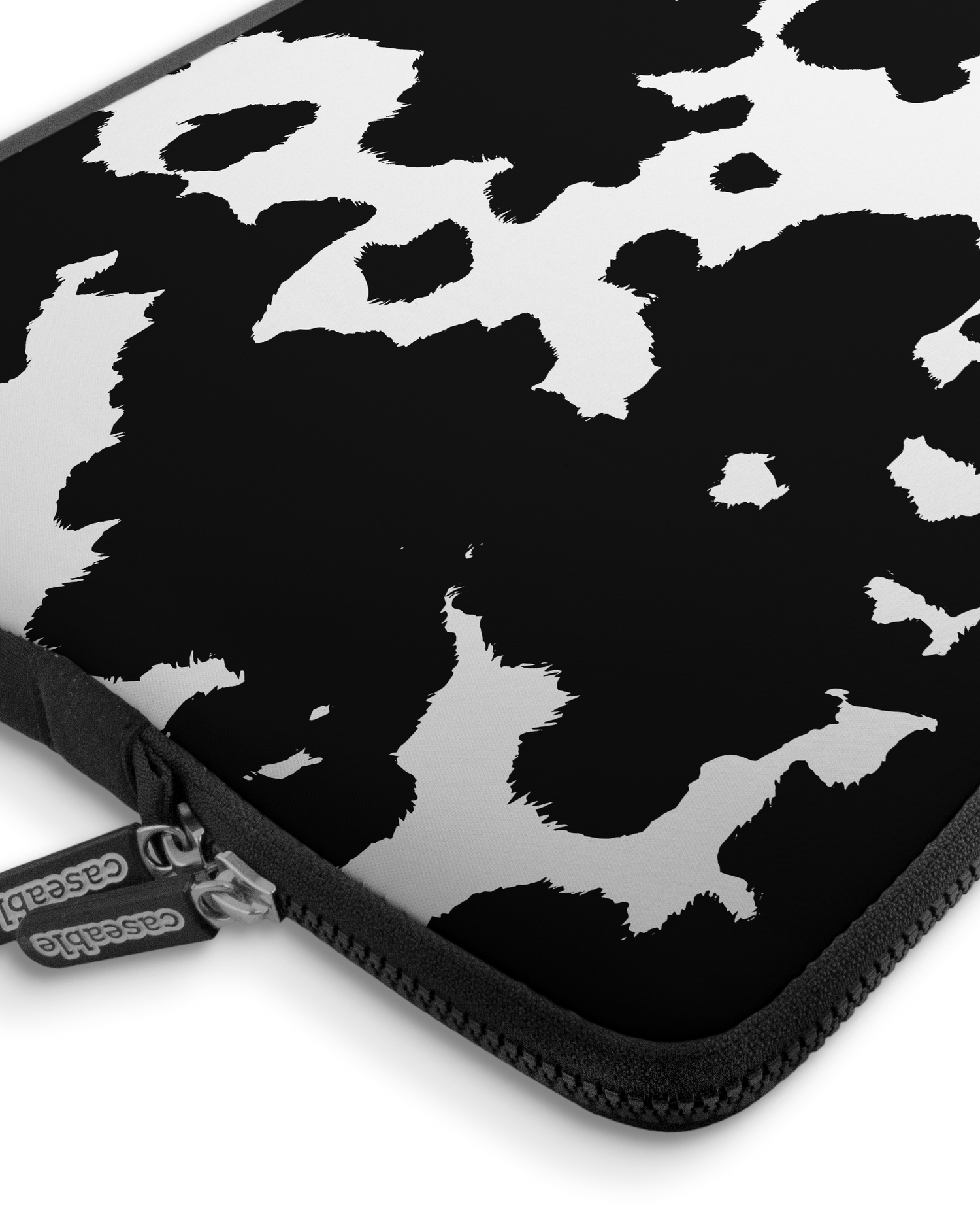 Cow Print Premium Laptop Bag 17 inch with device inside