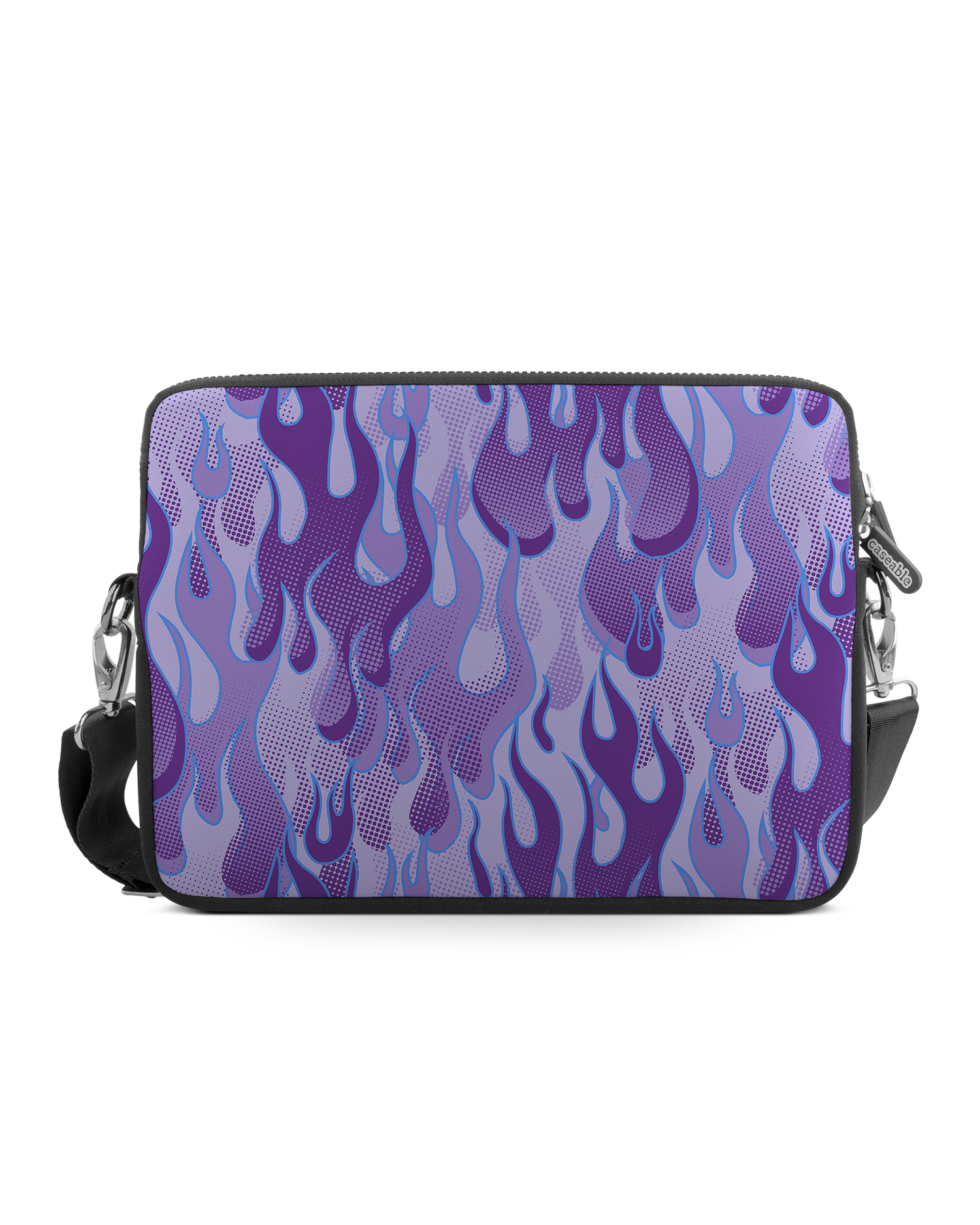 Purple Flames Premium Laptop Bag 17 inch: Front View