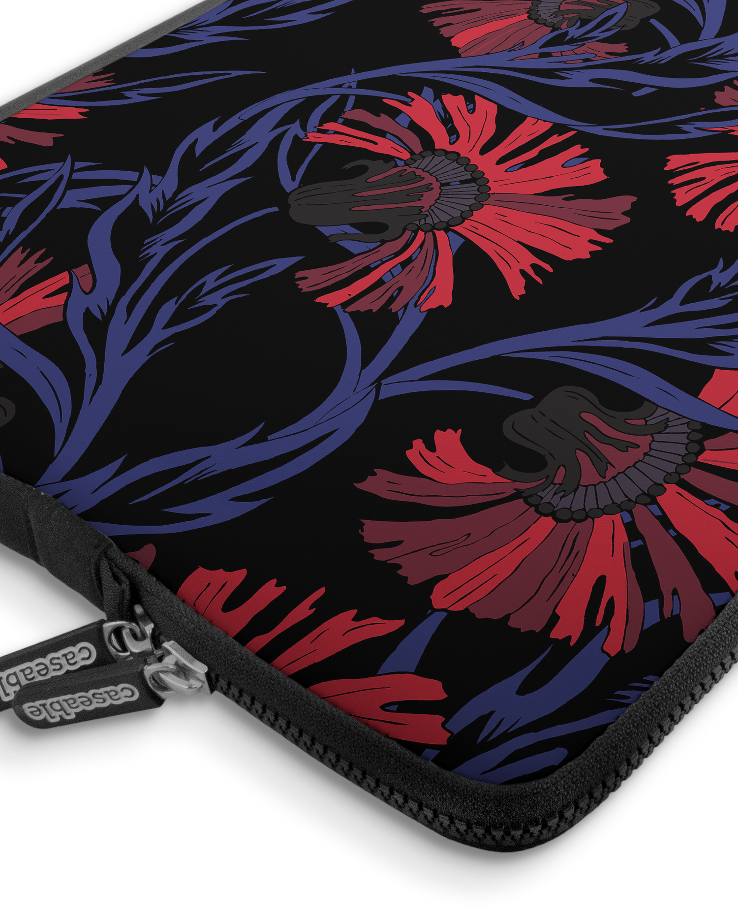 Midnight Floral Premium Laptop Bag 17 inch with device inside