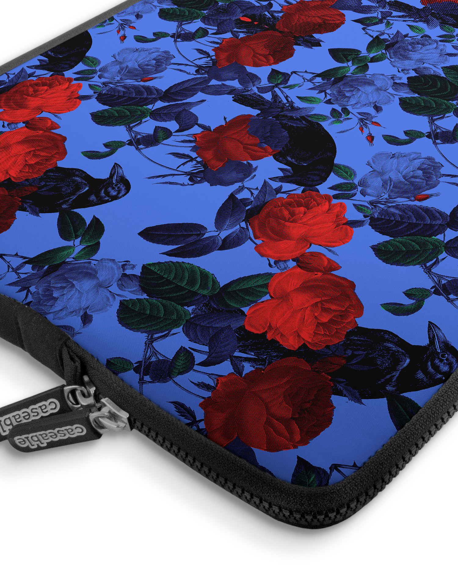 Roses And Ravens Premium Laptop Bag 17 inch with device inside