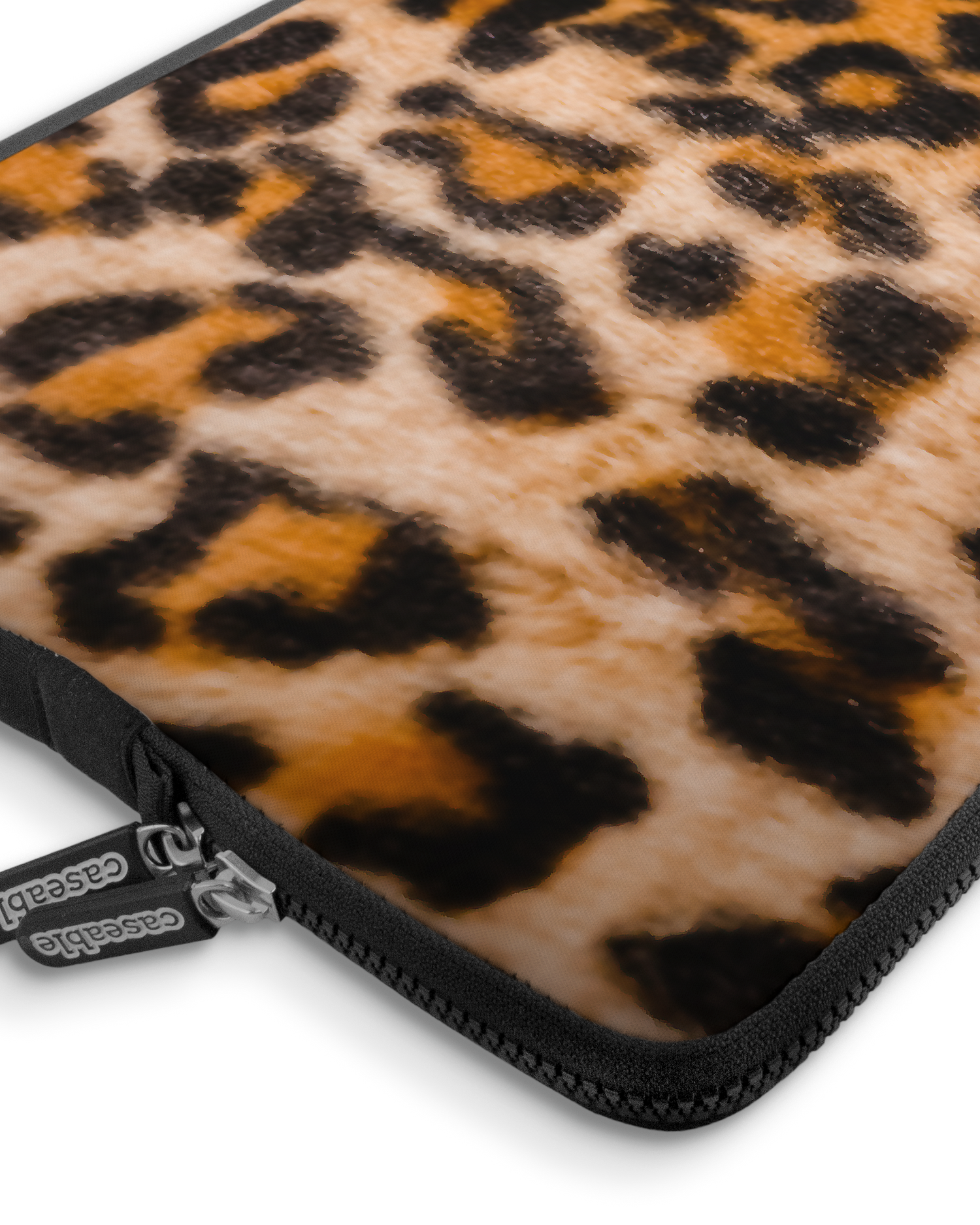 Leopard Pattern Premium Laptop Bag 17 inch with device inside