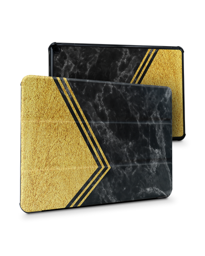 Gold Marble Tablet Smart Case for Amazon Fire HD 10 (2021): Front View