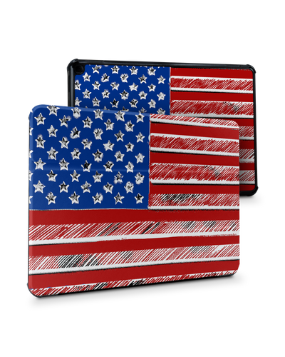 American Flag Color Tablet Smart Case for Amazon Fire HD 10 (2021): Front View