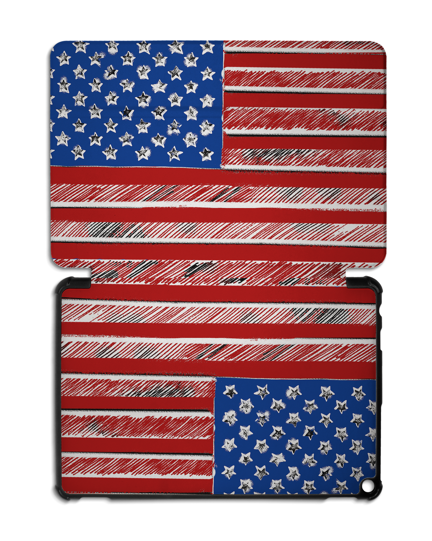 American Flag Color Tablet Smart Case for Amazon Fire HD 10 (2021): Opened