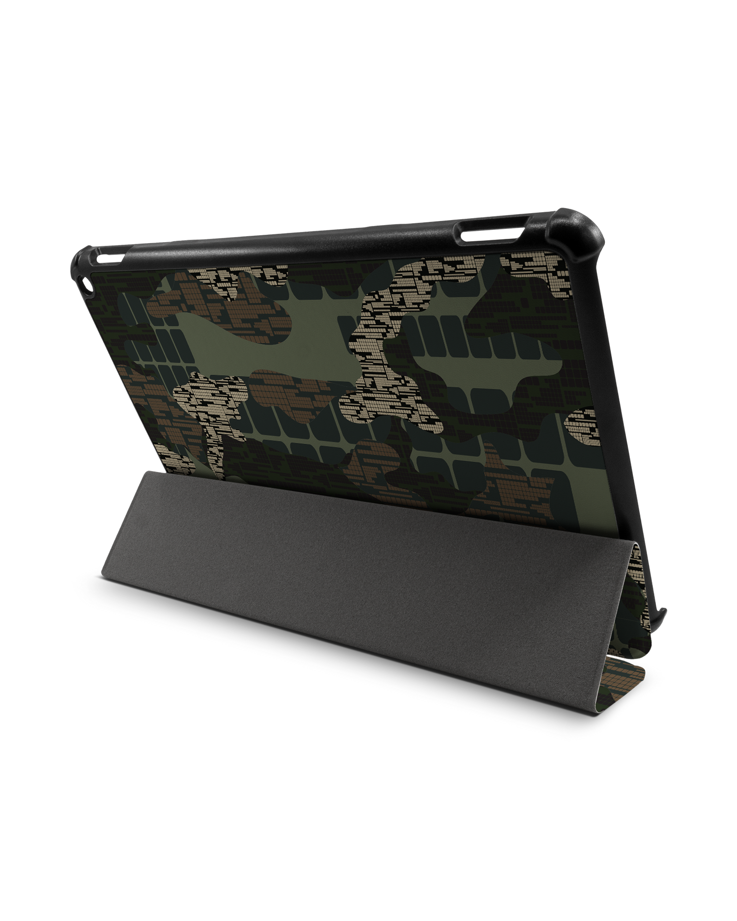 Green Camo Mix Tablet Smart Case for Amazon Fire HD 10 (2021): Used as Stand