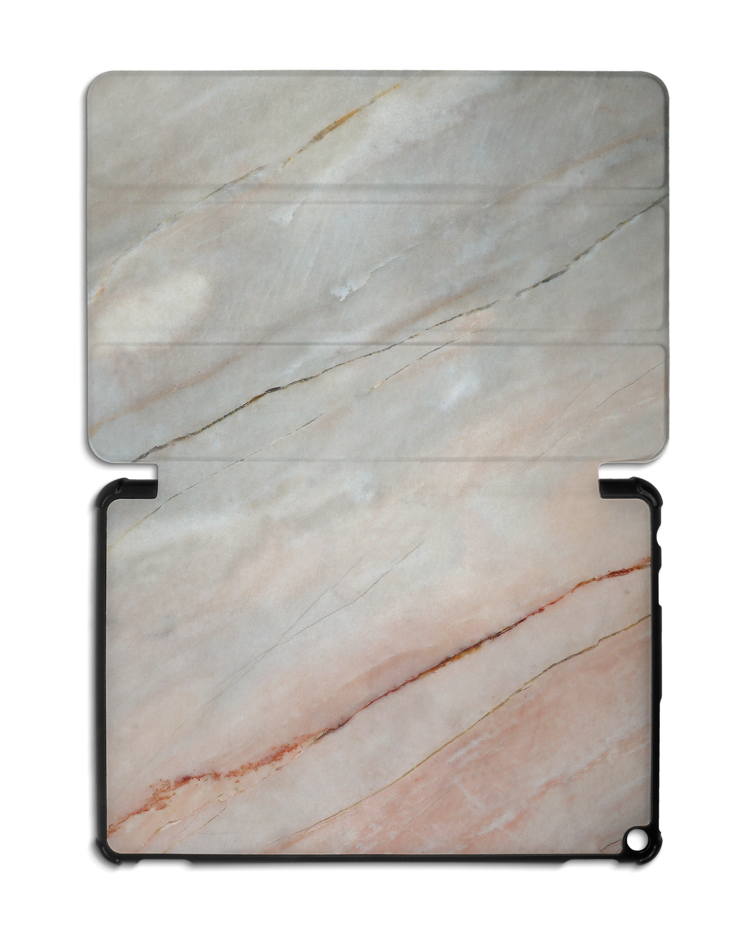 Mother of Pearl Marble Tablet Smart Case for Amazon Fire HD 10 (2021): Opened