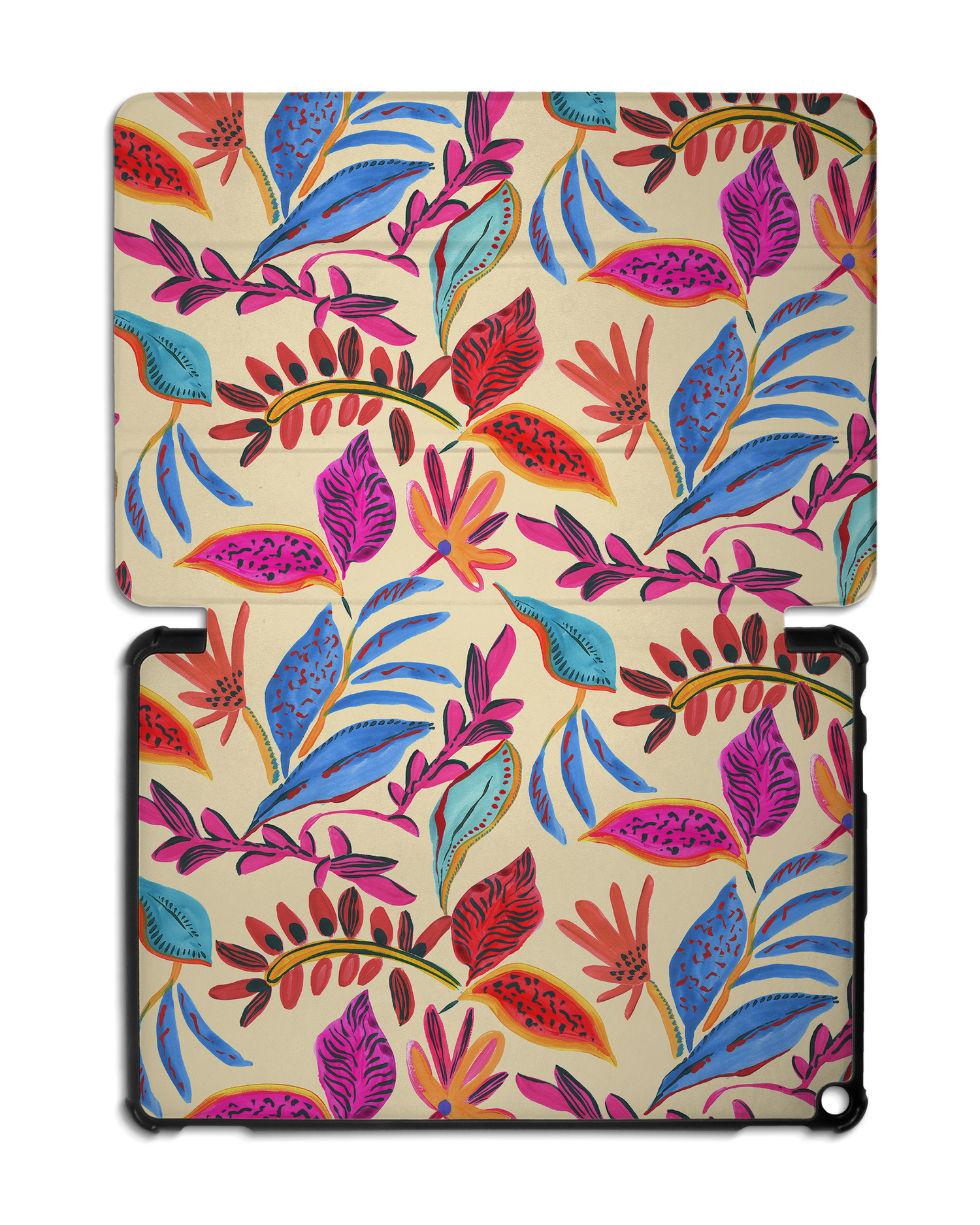 Painterly Spring Leaves Tablet Smart Case for Amazon Fire HD 10 (2021): Opened
