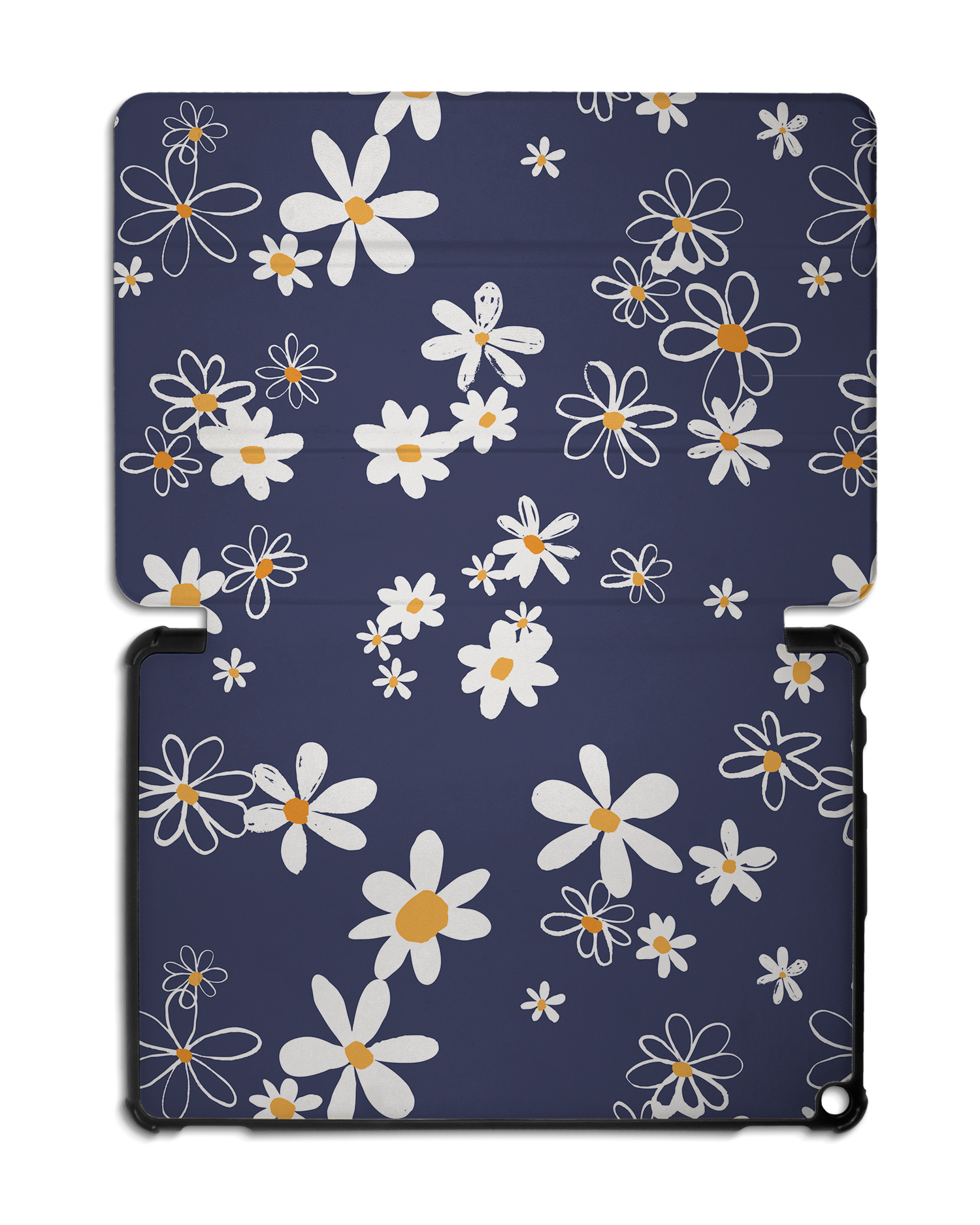 Navy Daisies Tablet Smart Case for Amazon Fire HD 10 (2021): Opened