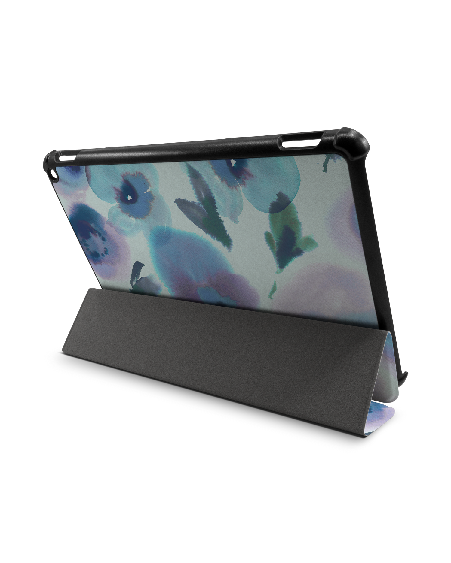 Watercolour Flowers Blue Tablet Smart Case for Amazon Fire HD 10 (2021): Used as Stand