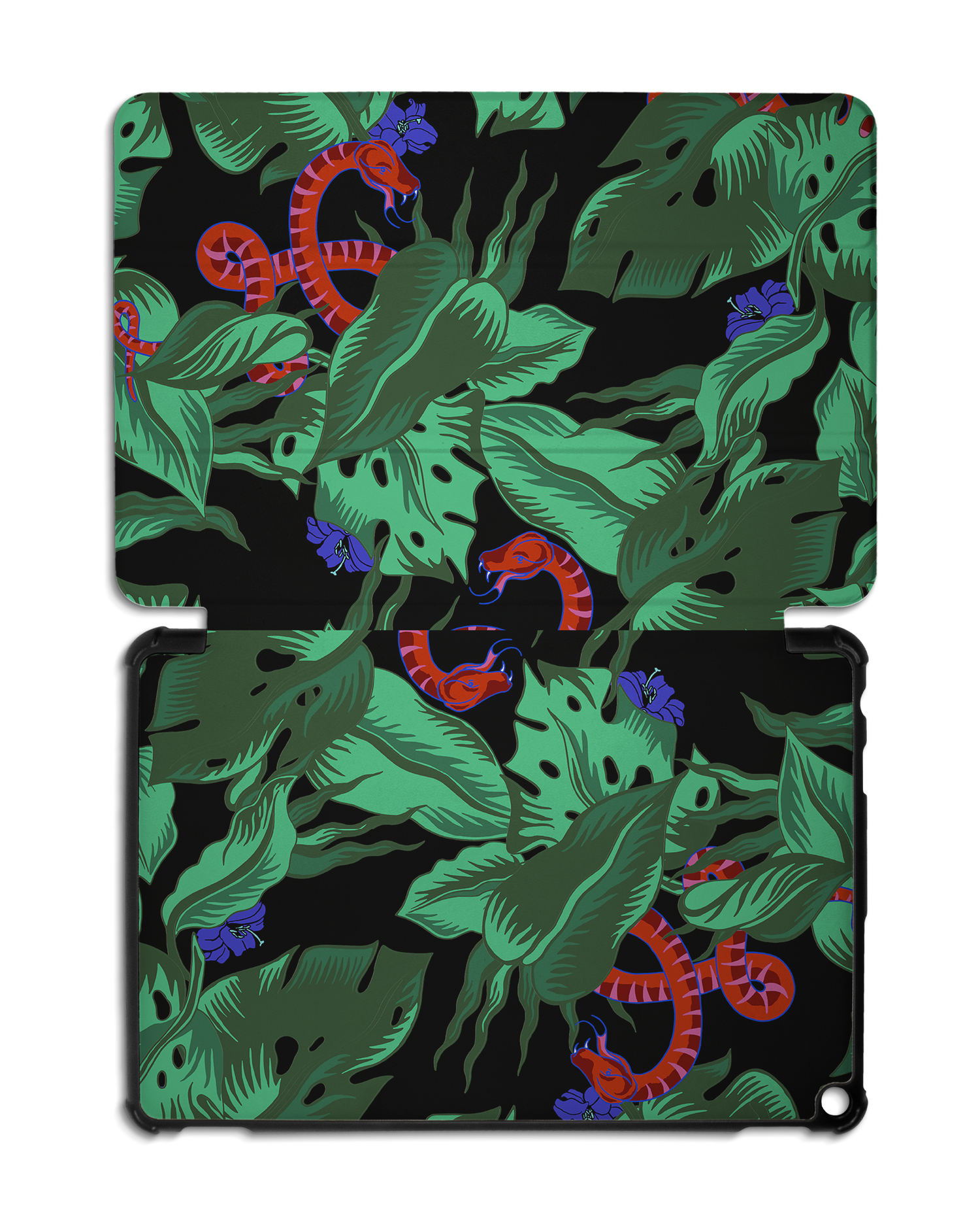 Tropical Snakes Tablet Smart Case for Amazon Fire HD 10 (2021): Opened