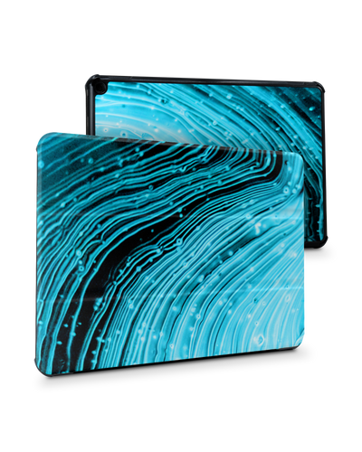 Turquoise Ripples Tablet Smart Case for Amazon Fire HD 10 (2021): Front View