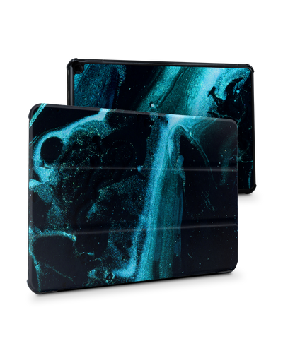 Deep Turquoise Sparkle Tablet Smart Case for Amazon Fire HD 10 (2021): Front View