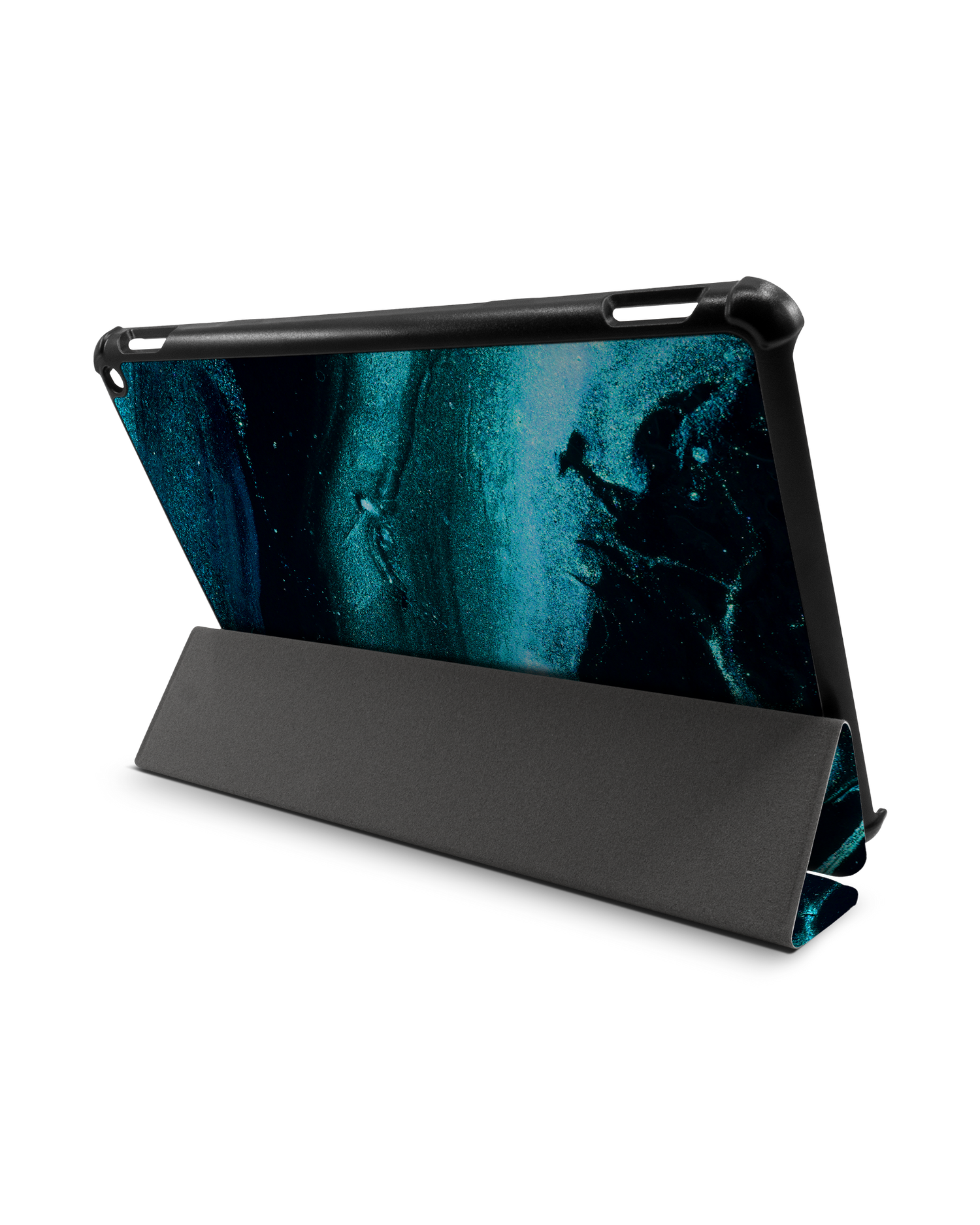 Deep Turquoise Sparkle Tablet Smart Case for Amazon Fire HD 10 (2021): Used as Stand