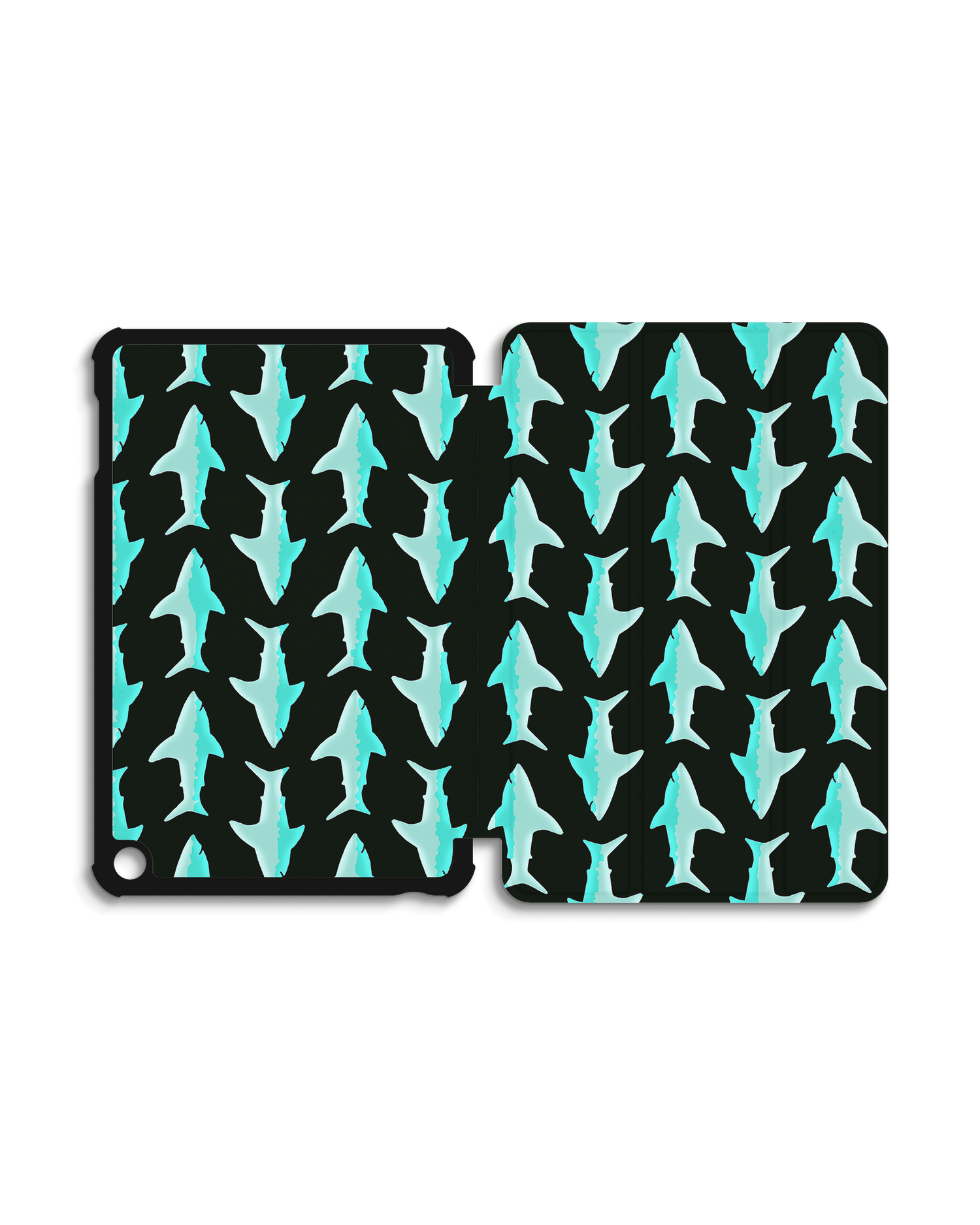 Neon Sharks Tablet Smart Case for Amazon Fire 7 (2022): Opened