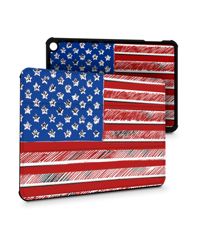 American Flag Color Tablet Smart Case for Amazon Fire 7 (2022)