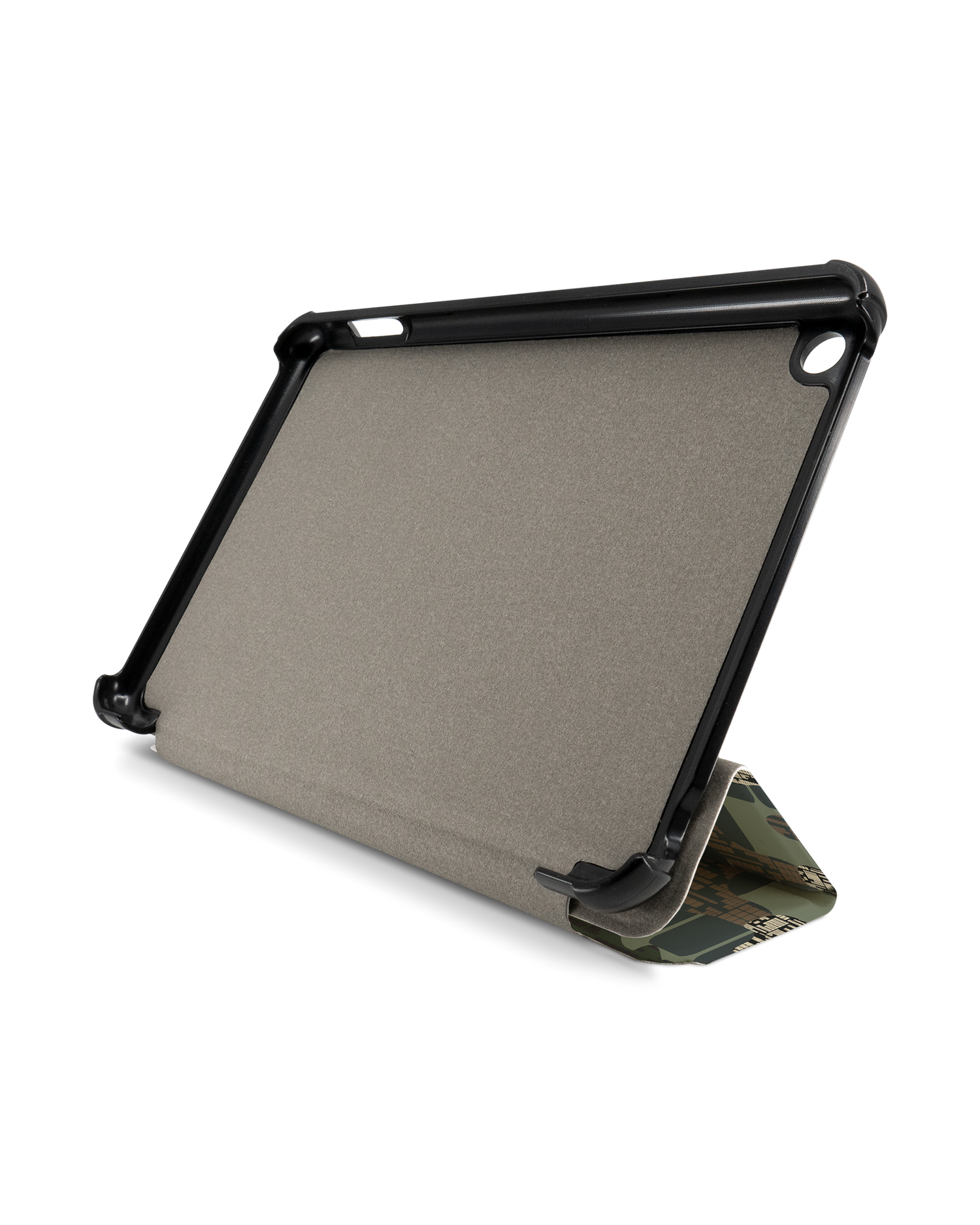 Green Camo Mix Tablet Smart Case for Amazon Fire 7 (2022): Front View