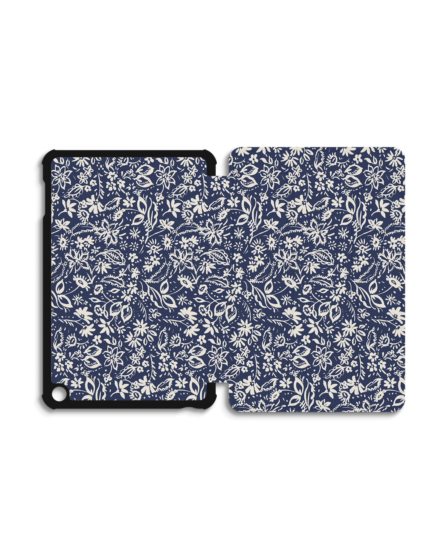 Ditsy Blue Paisley Tablet Smart Case for Amazon Fire 7 (2022): Opened