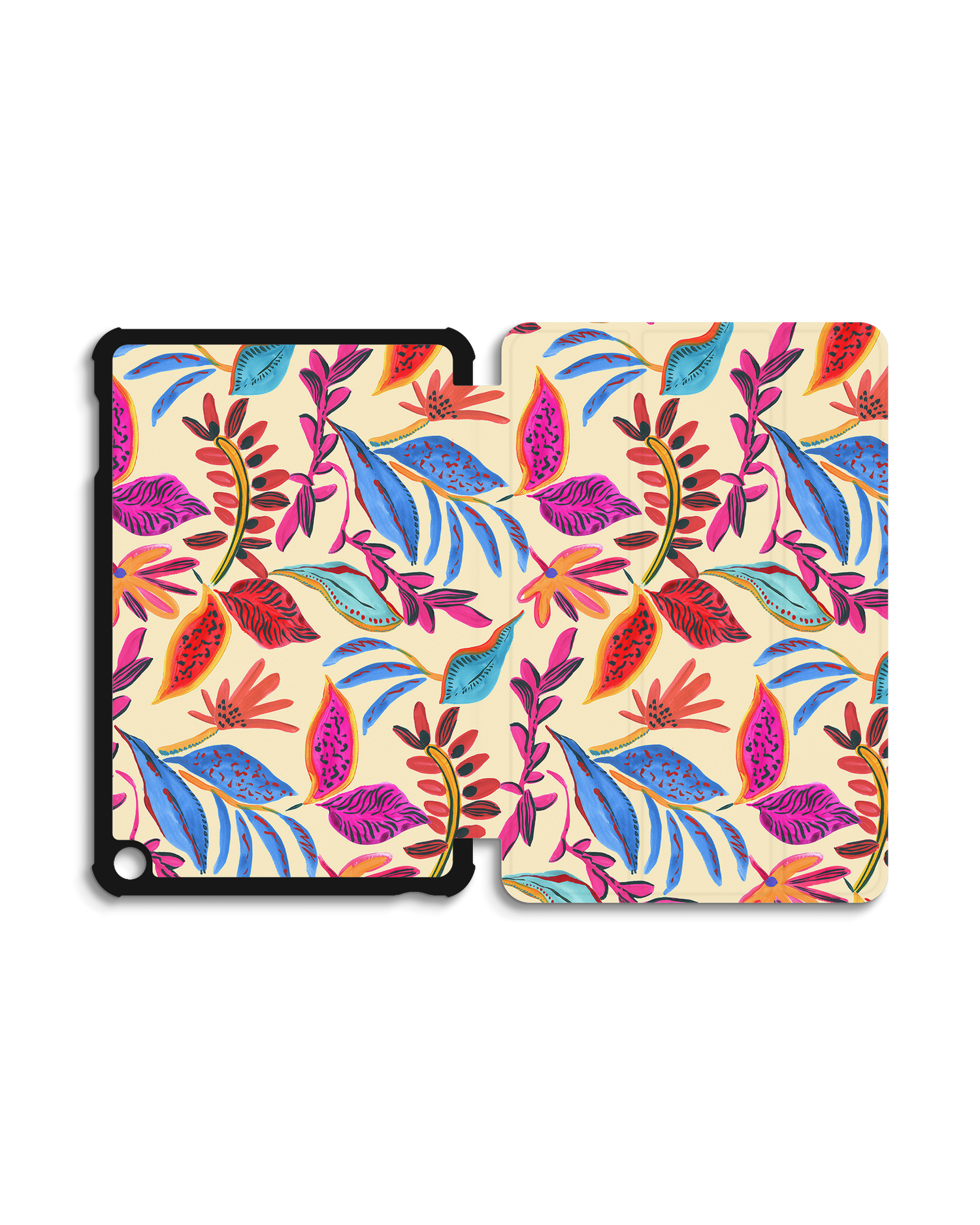 Painterly Spring Leaves Tablet Smart Case for Amazon Fire 7 (2022): Opened