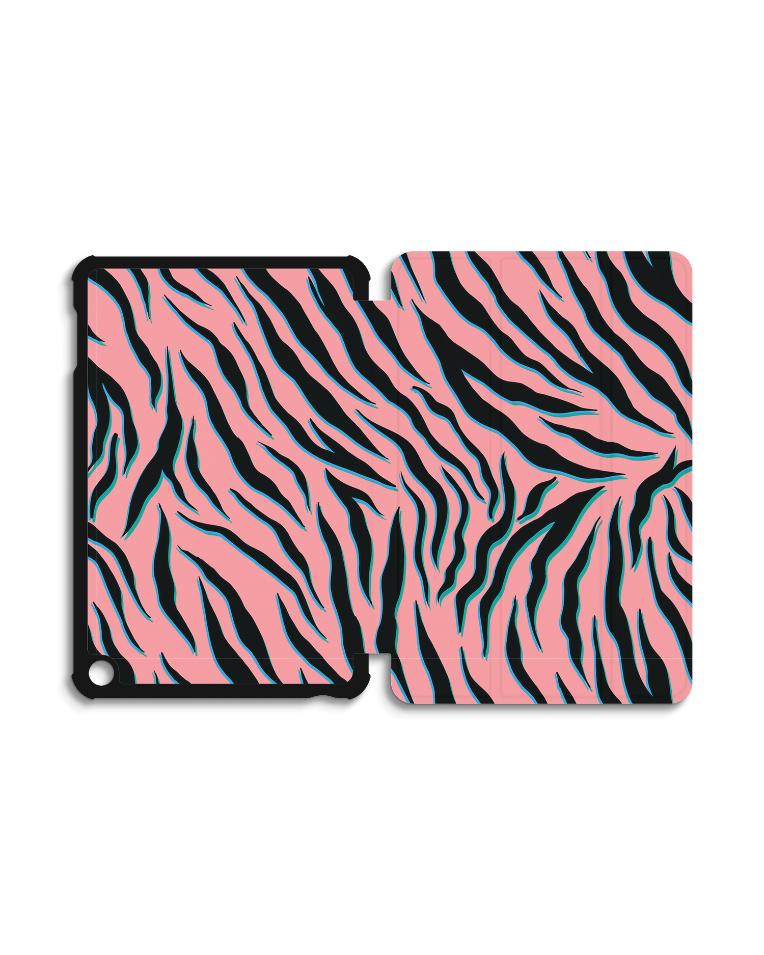 Pink Zebra Tablet Smart Case for Amazon Fire 7 (2022): Opened
