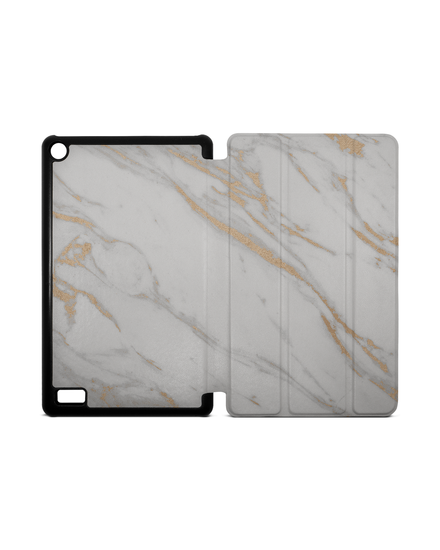 Gold Marble Elegance Tablet Smart Case for Amazon Fire 7: Opened