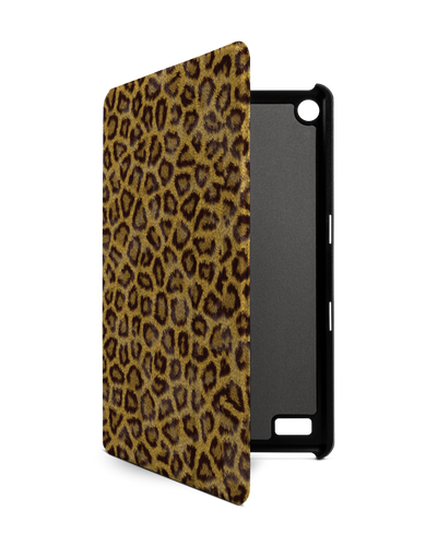 Leopard Skin Tablet Smart Case for Amazon Fire 7: Front View
