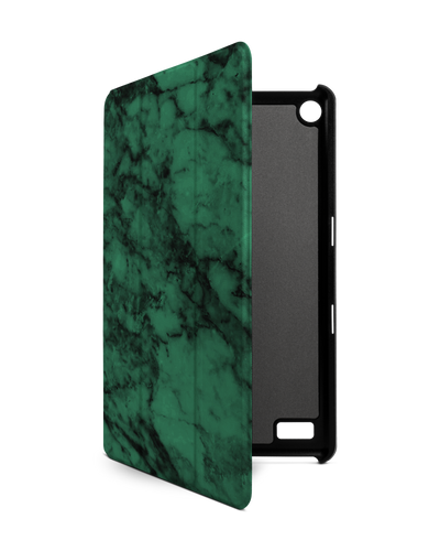 Green Marble Tablet Smart Case for Amazon Fire 7: Front View