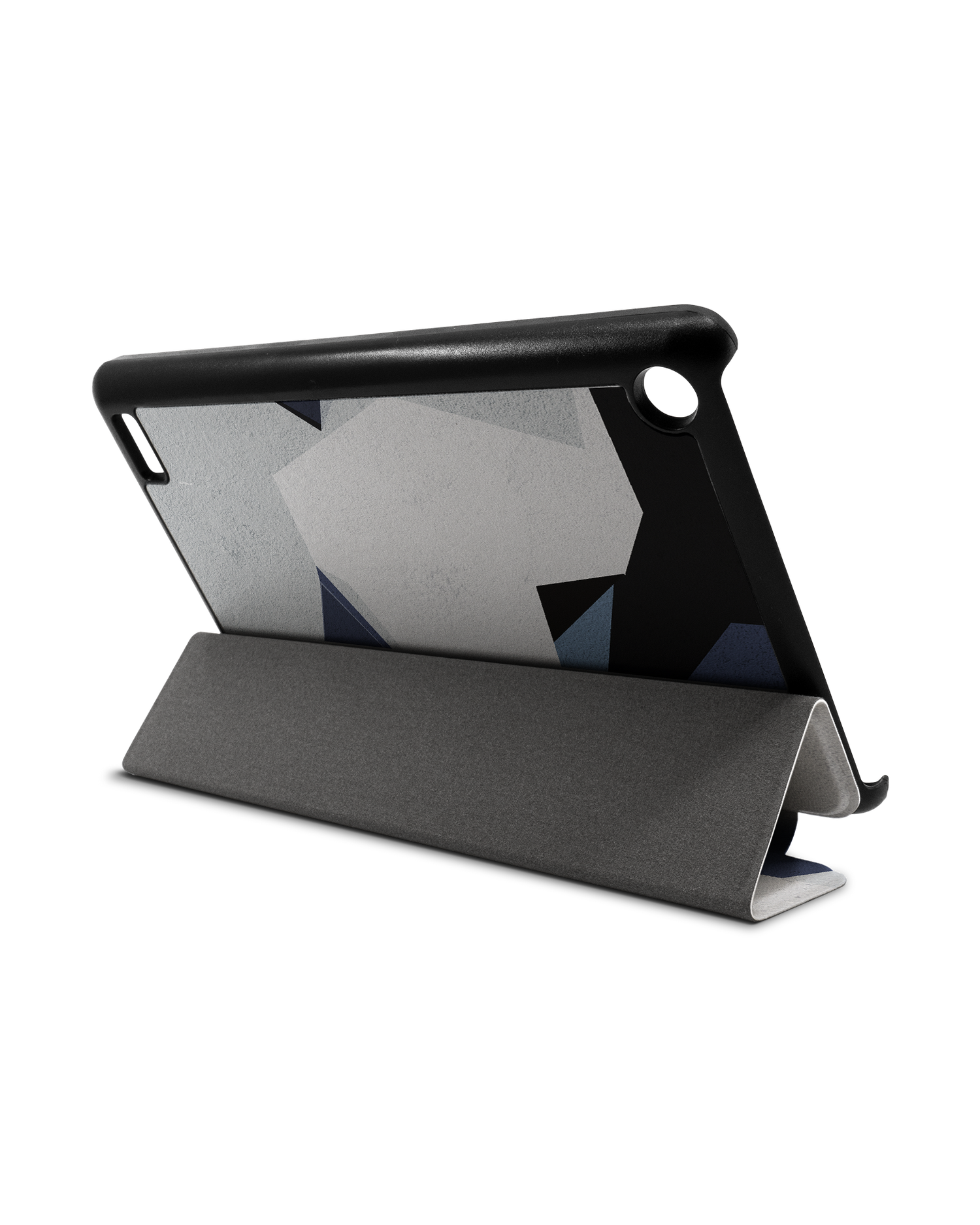 Geometric Camo Blue Tablet Smart Case for Amazon Fire 7: Used as Stand