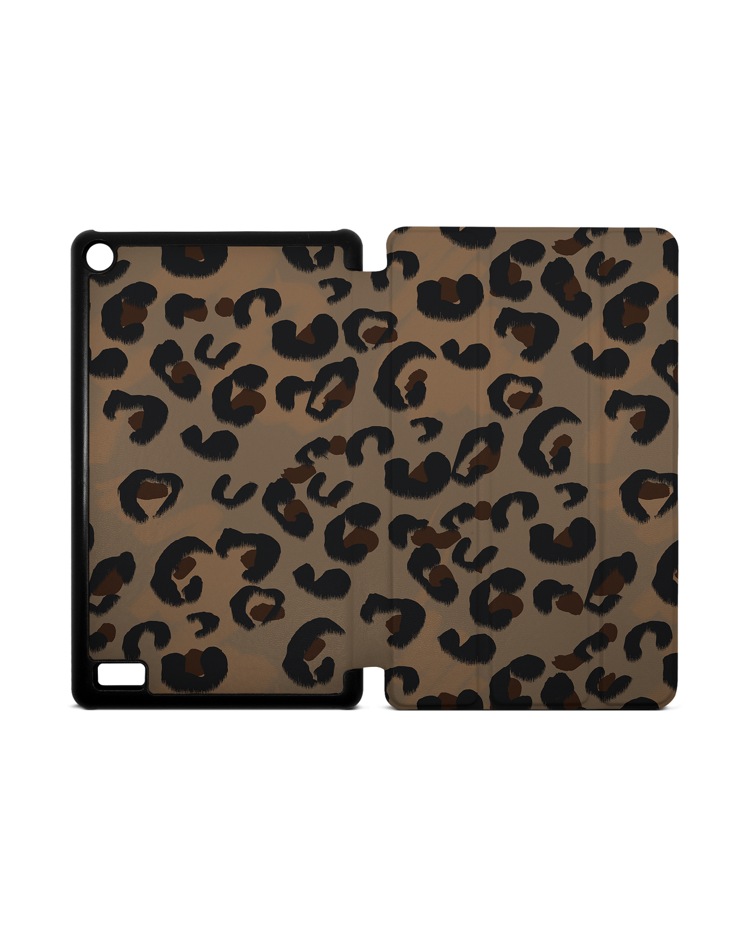 Leopard Repeat Tablet Smart Case for Amazon Fire 7: Opened