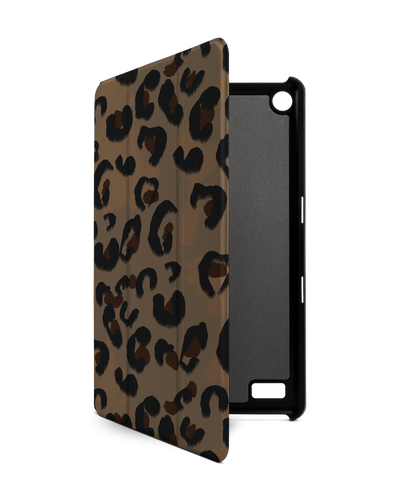 Leopard Repeat Tablet Smart Case for Amazon Fire 7: Front View