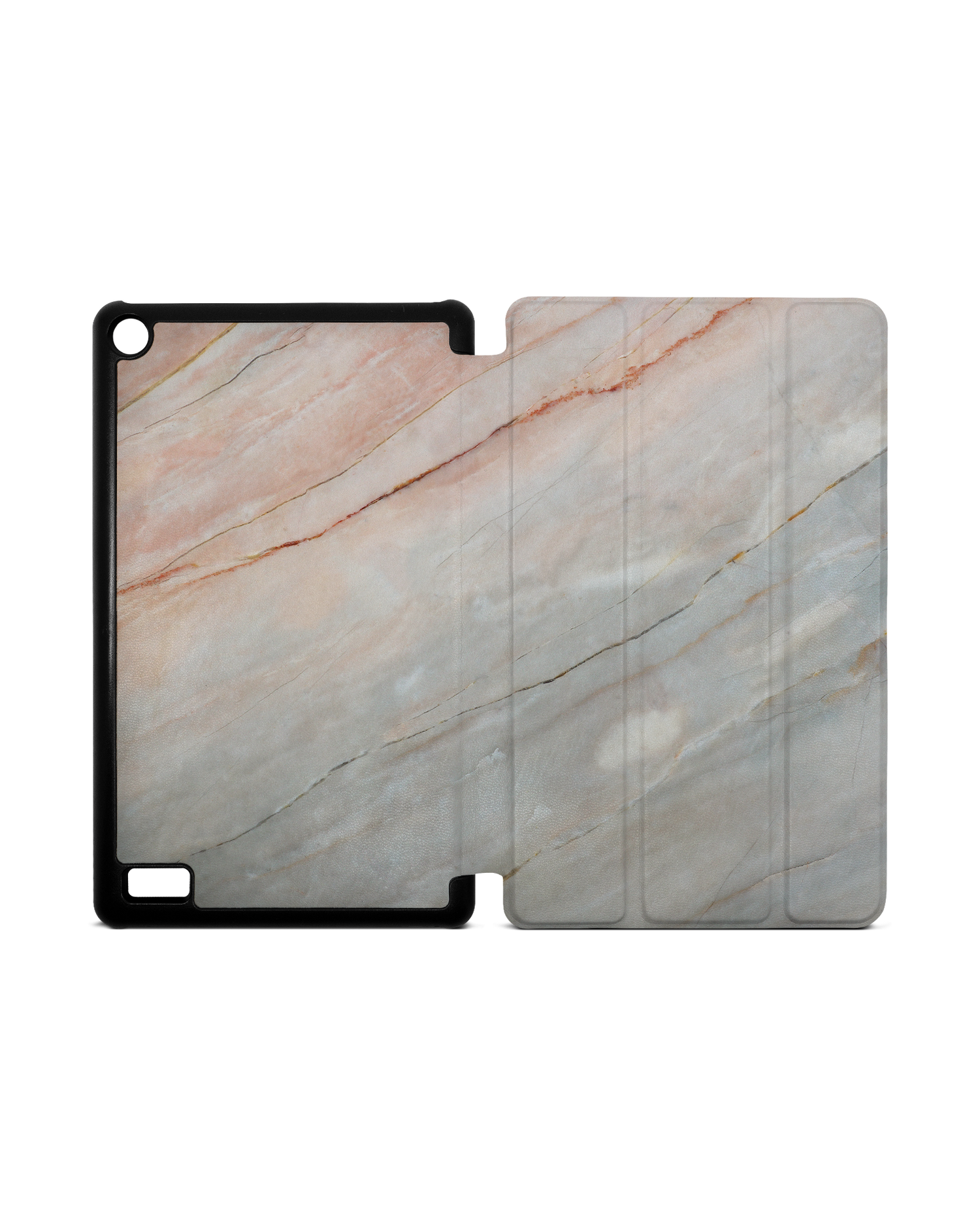 Mother of Pearl Marble Tablet Smart Case for Amazon Fire 7: Opened