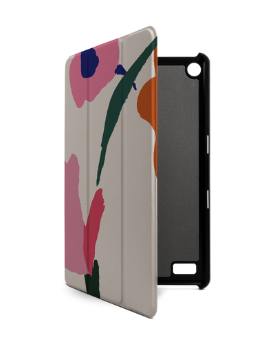 Handpainted Blooms Tablet Smart Case for Amazon Fire 7: Front View