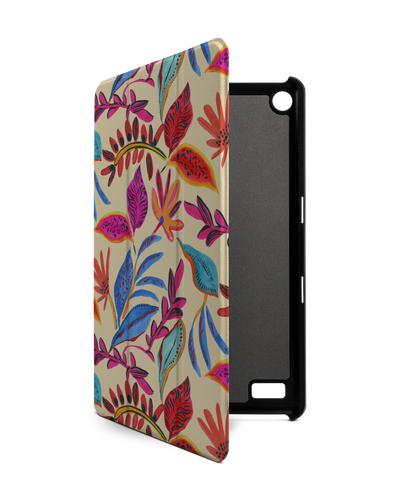 Painterly Spring Leaves Tablet Smart Case for Amazon Fire 7: Front View