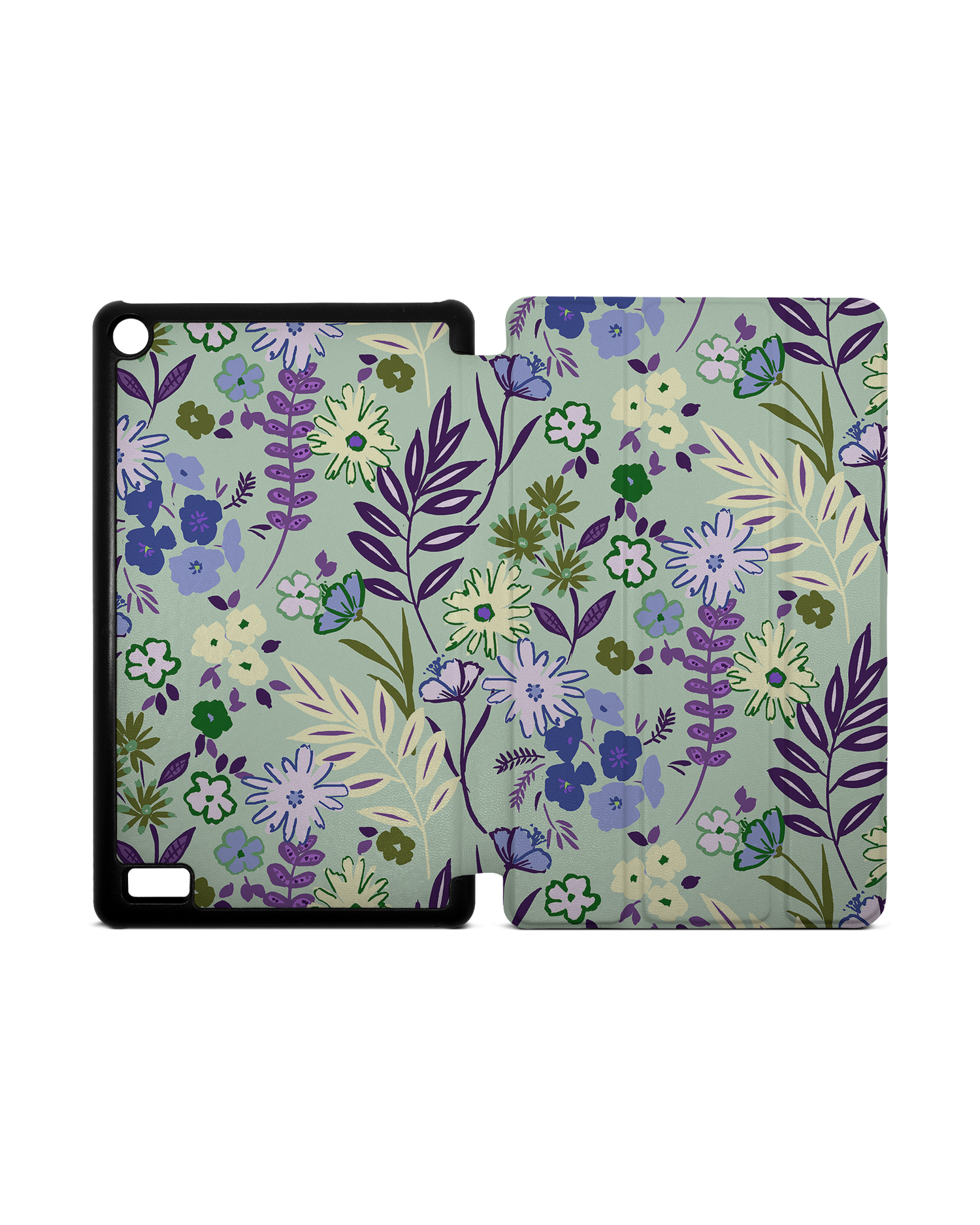 Pretty Purple Flowers Tablet Smart Case for Amazon Fire 7: Opened