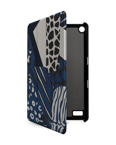 Animal Print Patchwork Tablet Smart Case for Amazon Fire 7: Front View