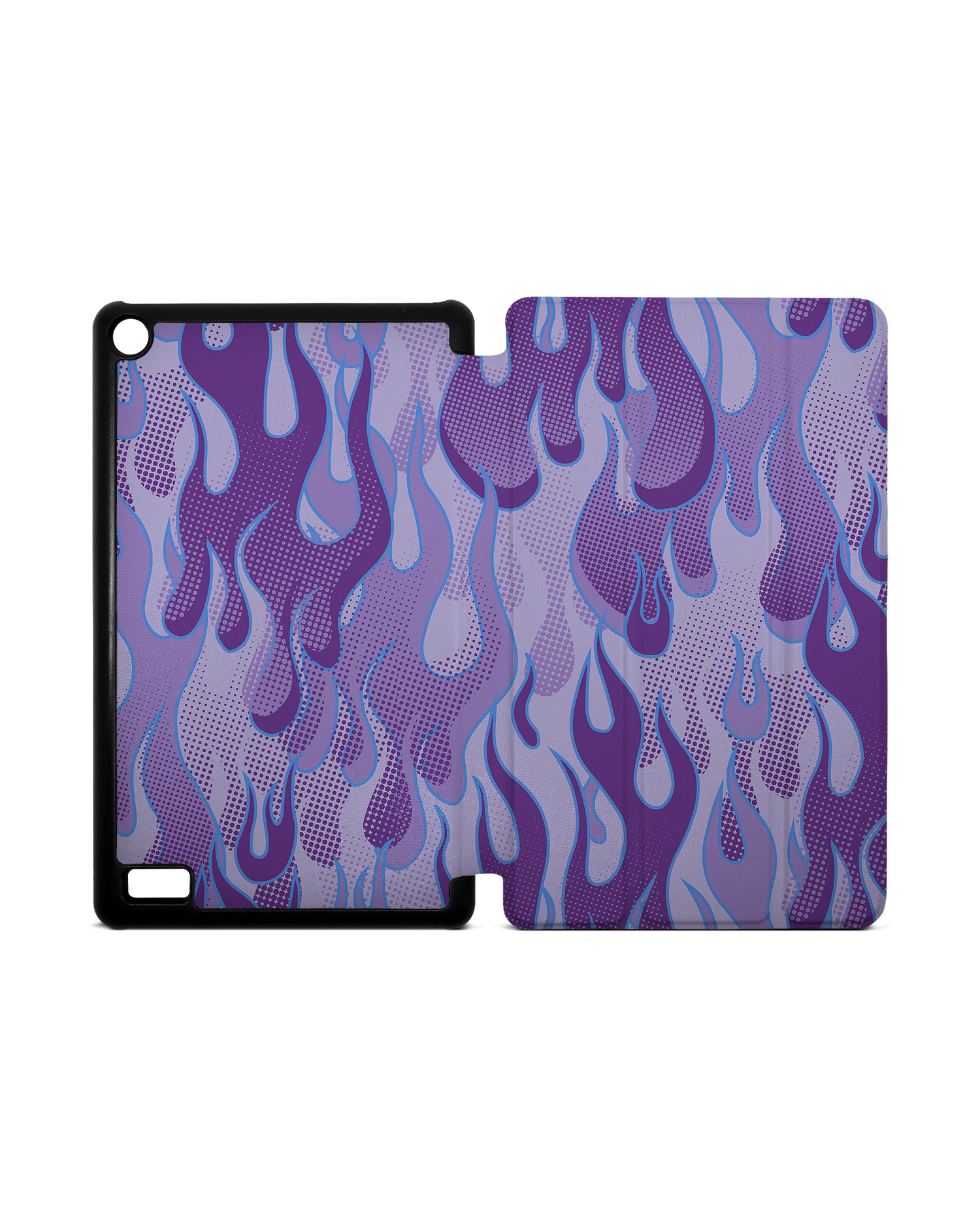 Purple Flames Tablet Smart Case for Amazon Fire 7: Opened