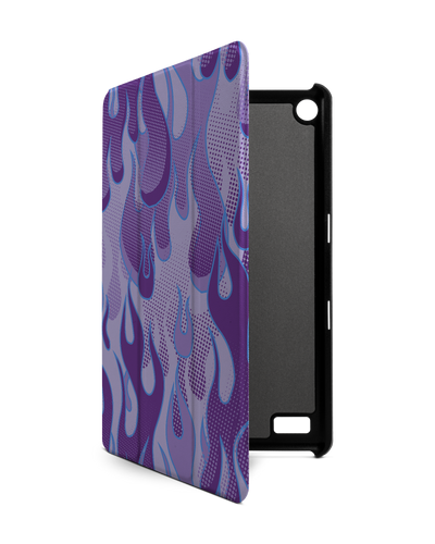 Purple Flames Tablet Smart Case for Amazon Fire 7: Front View