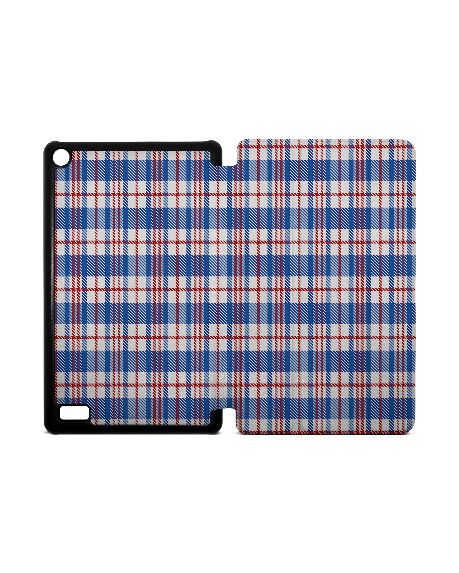 Plaid Market Bag Tablet Smart Case for Amazon Fire 7: Opened