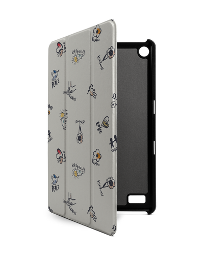 Peace And Love Tablet Smart Case for Amazon Fire 7: Front View