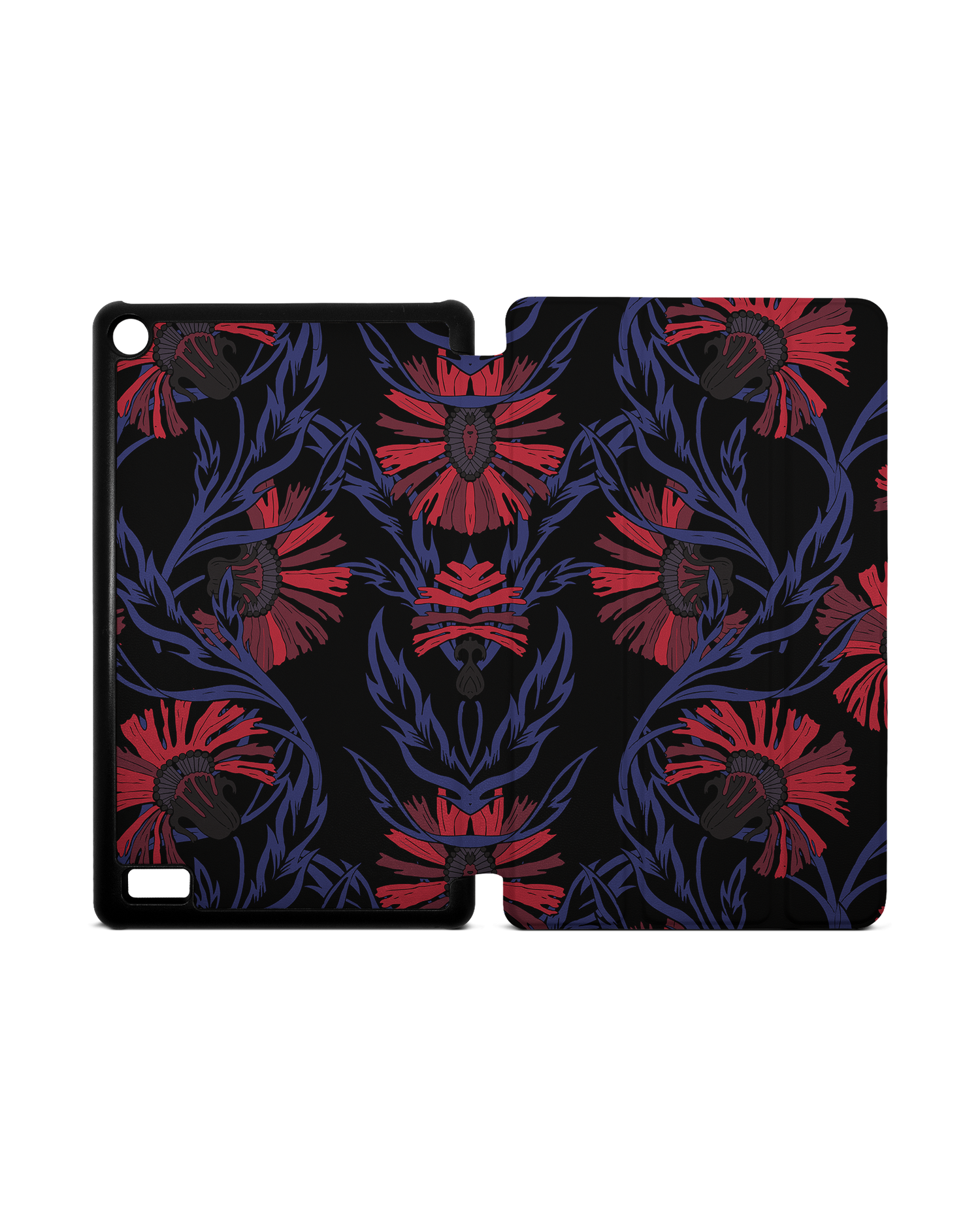 Midnight Floral Tablet Smart Case for Amazon Fire 7: Opened