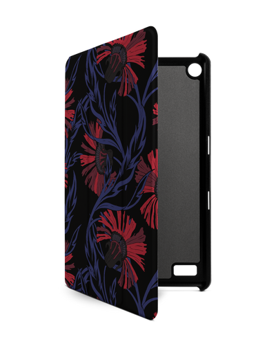 Midnight Floral Tablet Smart Case for Amazon Fire 7: Front View