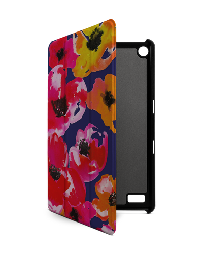 Painted Poppies Tablet Smart Case for Amazon Fire 7: Front View