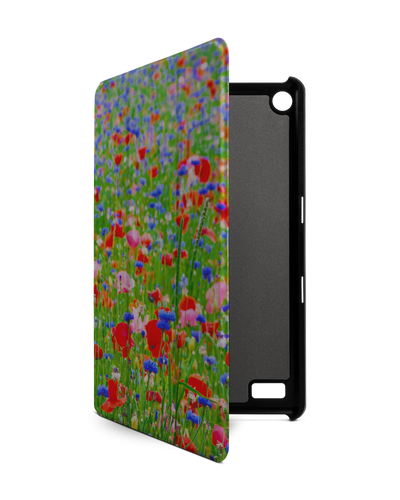 Flower Field Tablet Smart Case for Amazon Fire 7: Front View