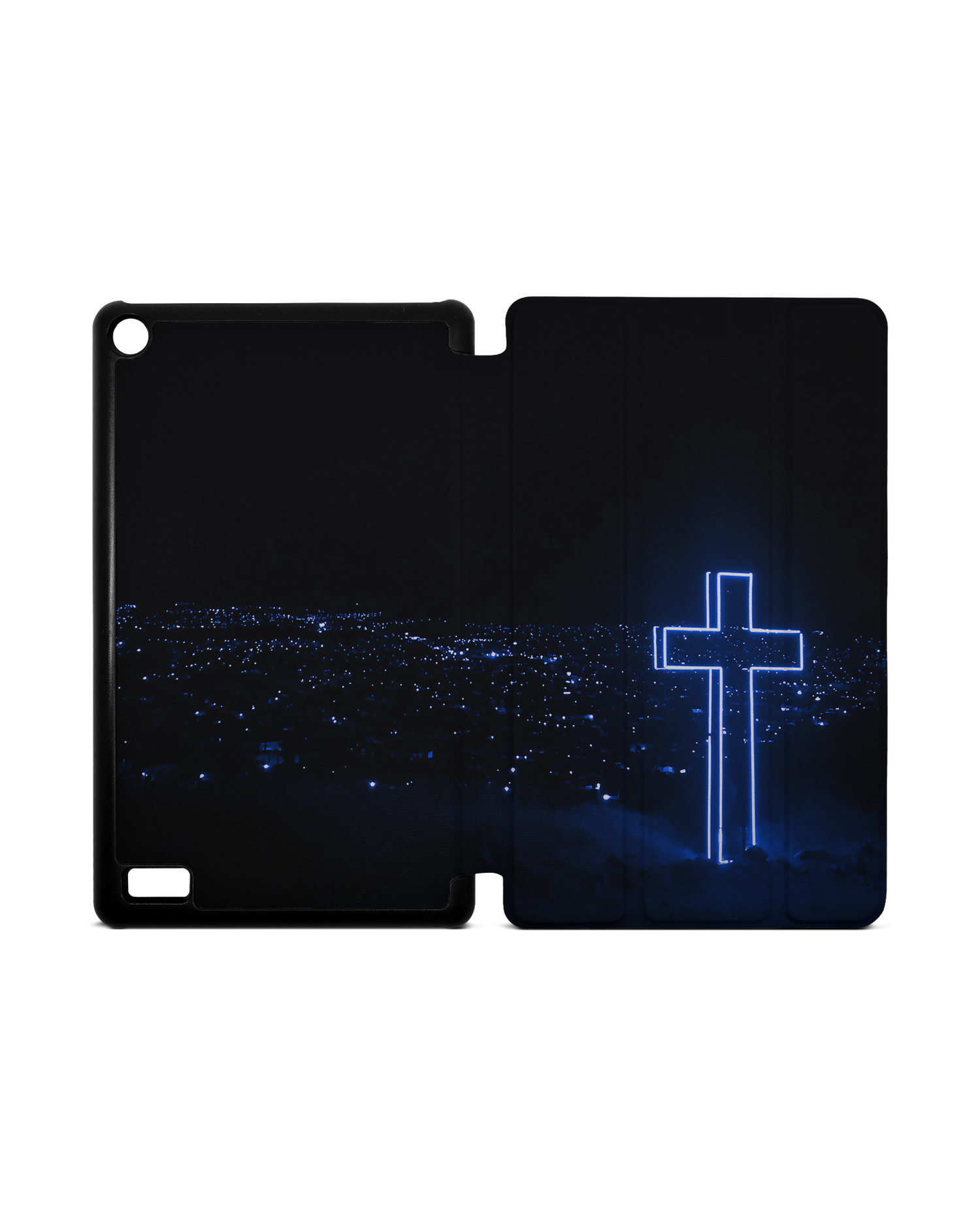 Christian Cross Tablet Smart Case for Amazon Fire 7: Opened