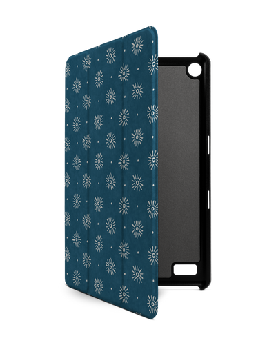 Indigo Sun Pattern Tablet Smart Case for Amazon Fire 7: Front View