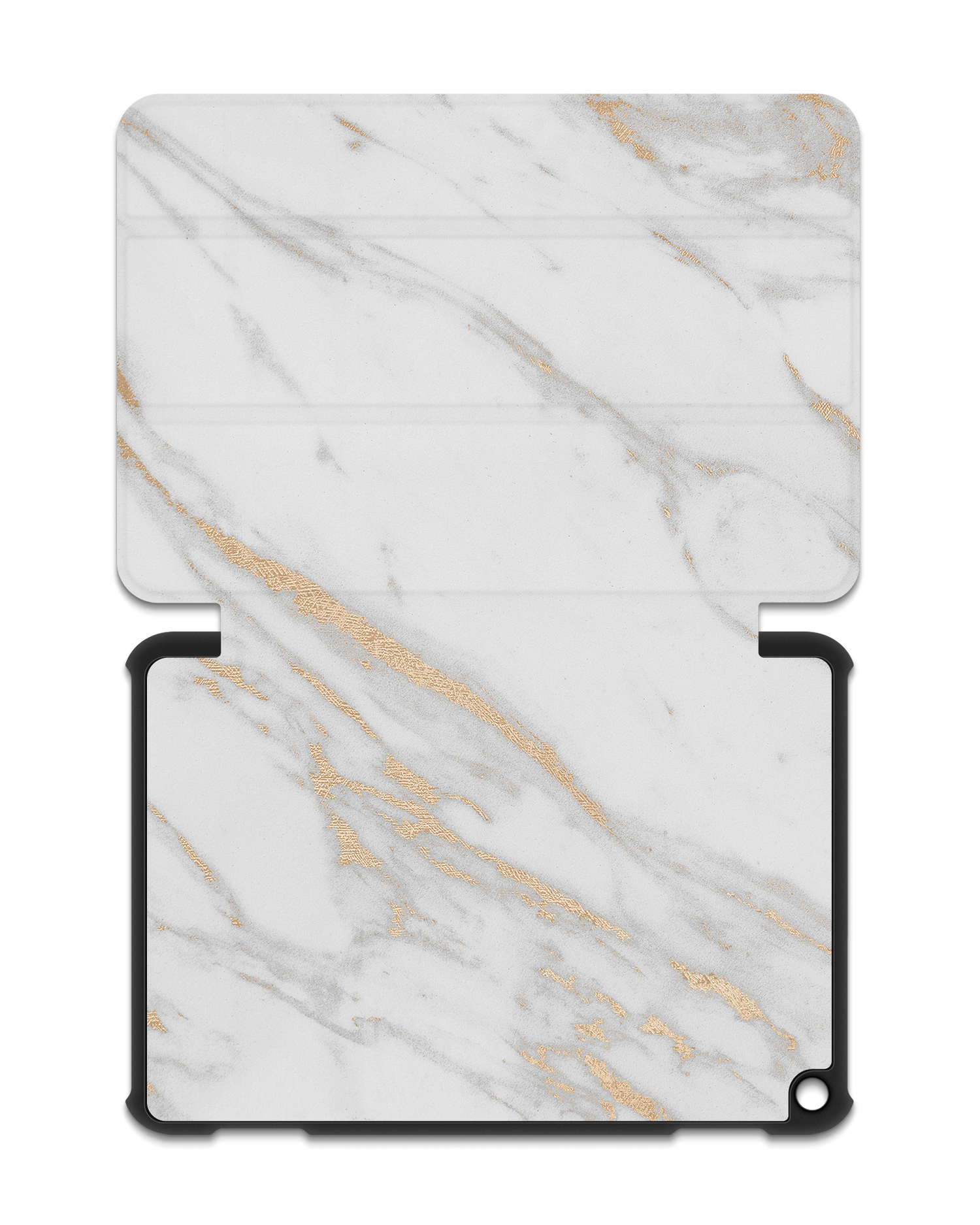 Gold Marble Elegance Tablet Smart Case for Amazon Fire HD 8 (2022), Amazon Fire HD 8 Plus (2022), Amazon Fire HD 8 (2020), Amazon Fire HD 8 Plus (2020): Opened