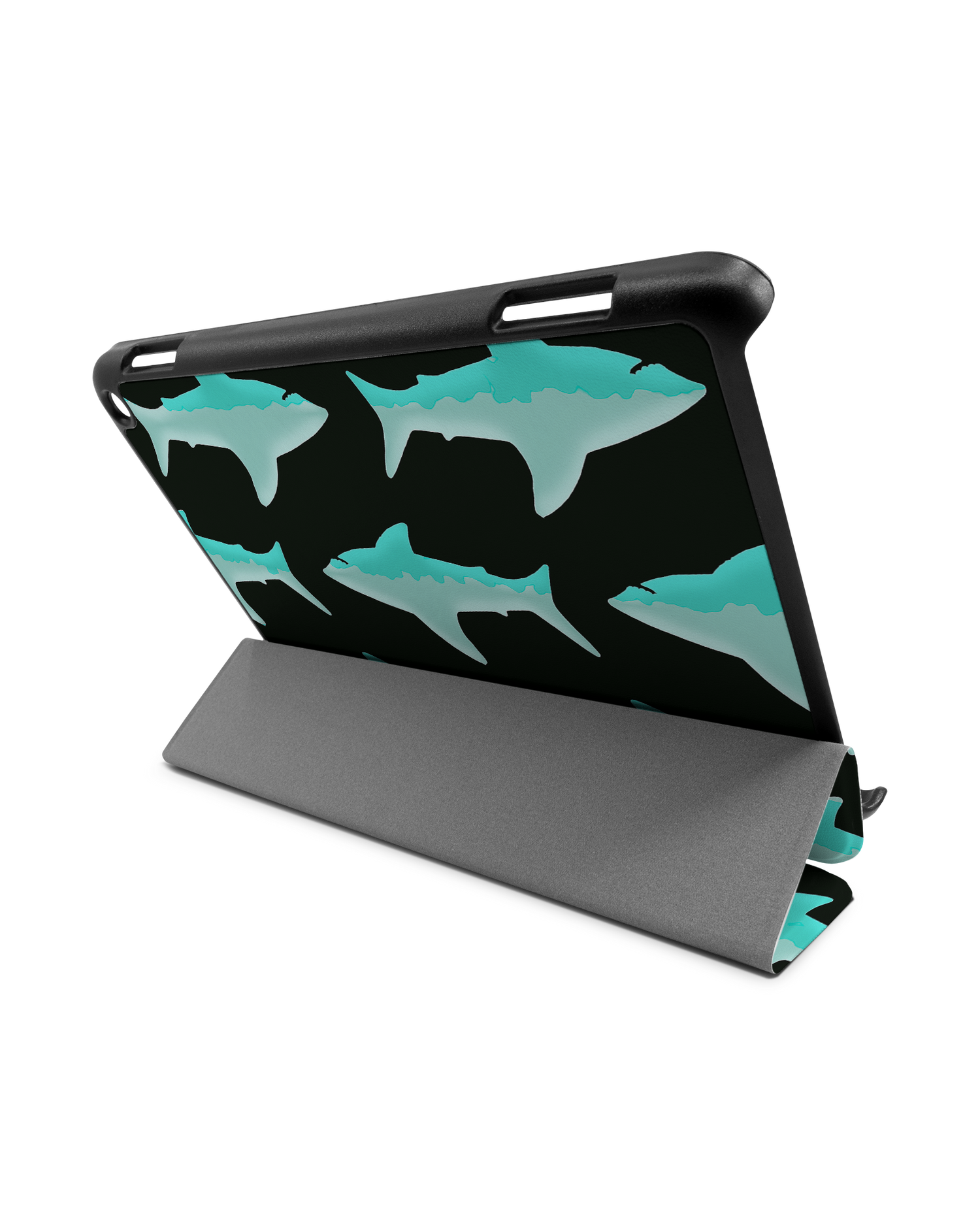 Neon Sharks Tablet Smart Case for Amazon Fire HD 8 (2022), Amazon Fire HD 8 Plus (2022), Amazon Fire HD 8 (2020), Amazon Fire HD 8 Plus (2020): Used as Stand